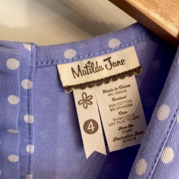 Matilda Jane size 4 Lavender polka dot dress - Picture 4 of 5
